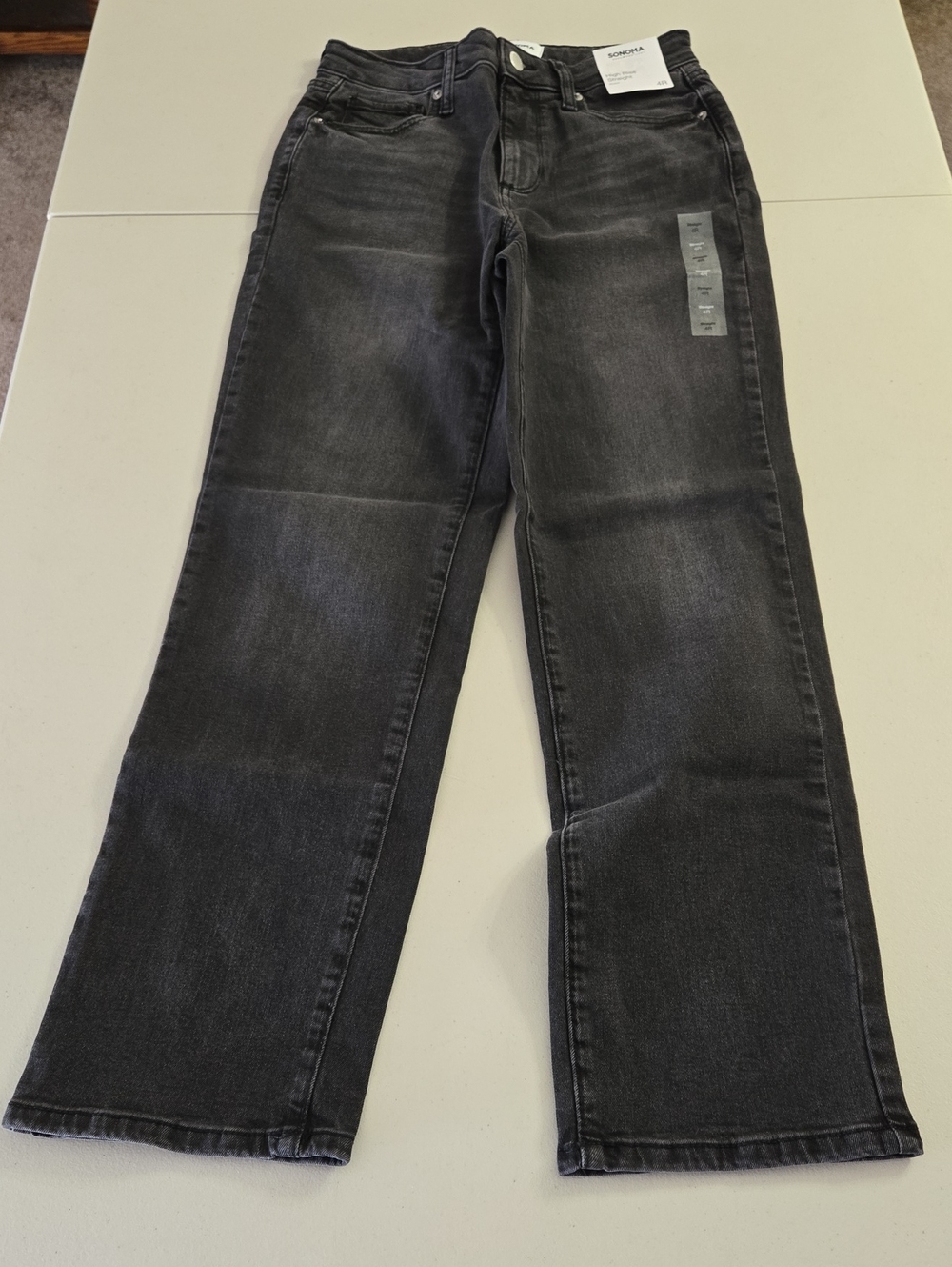 Sonoma  High Rise, Straight-Leg Jeans - Black Wash